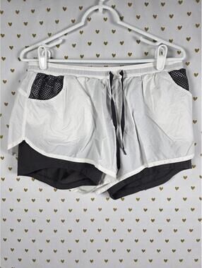 Victorias Secret VSX Sport Lined Shorts Running Active LARGE White